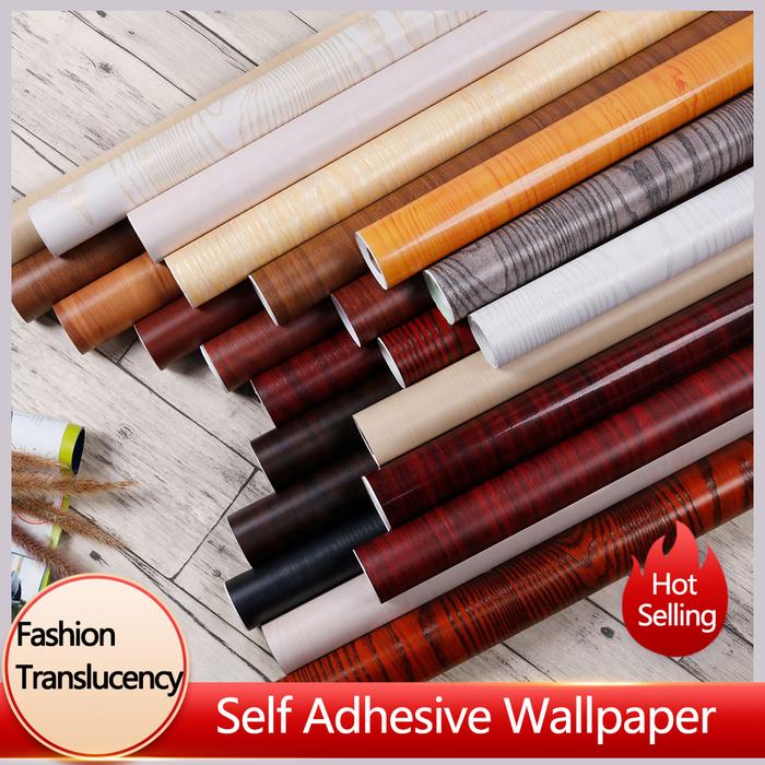 Thickened Wood Grain Self Adhesive Wallpaper Waterproof Wardrobe
