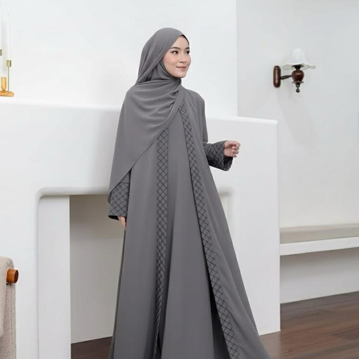 Melisa Abaya Ceruty Babydoll Wanita Muslim Mewah Elegan Lebaran 2026 Dress Outer 2 Layer