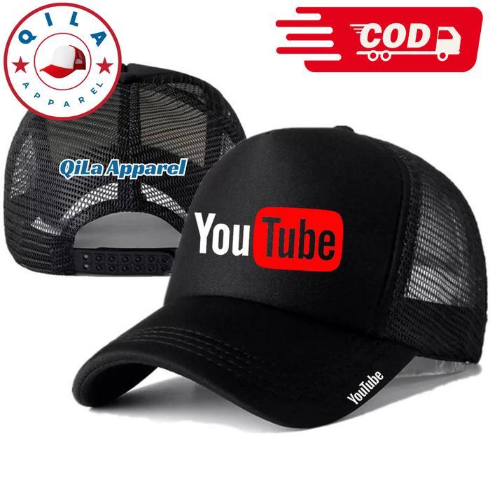 QiLa Apparel Topi Trucker YOUTUBE - Topi Distro YOUTUBE Logo - Topi YOUTUBE Premium - Topi Jaring Pr