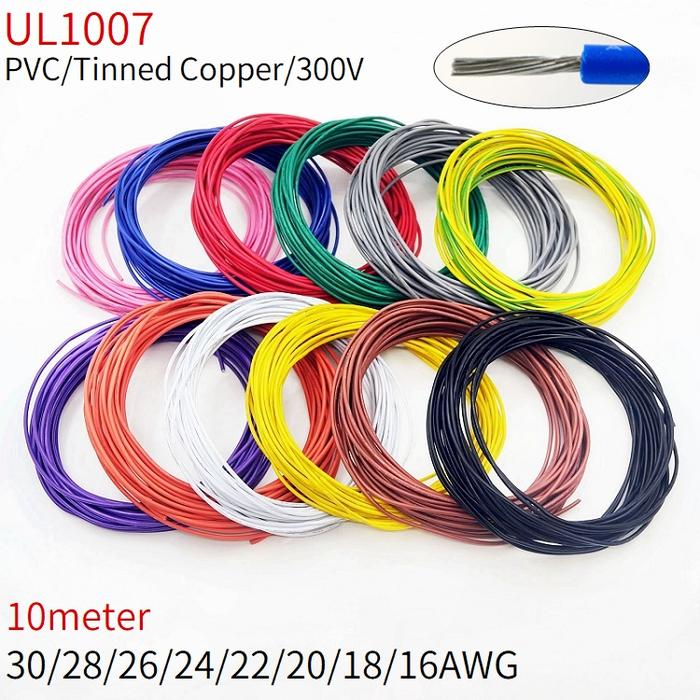 10M Electronic Wire Tinned Copper Cable PVC Insulated 14AWG 16AWG