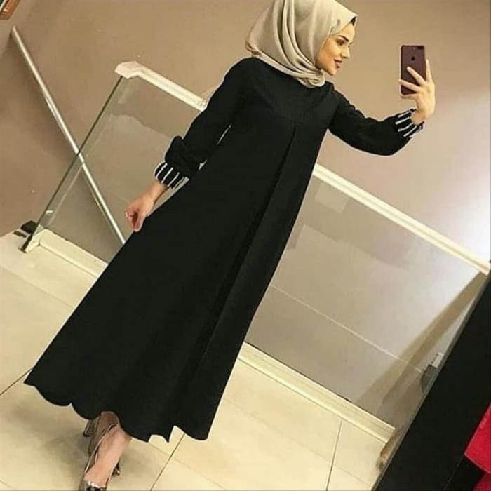 Yuriska Maxi - Bisa Cod Gamis Baju Dress Syari Busui Long Dress Maxy Tangan Lengan Tangan Panjang Mo