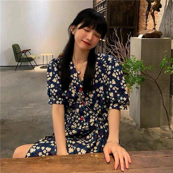 •ECLAIRE• 043 DRESS FLORAL KOREA WANITA KAYAKO