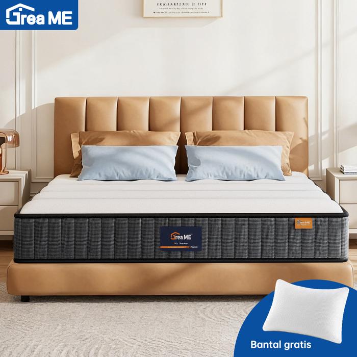 Kasur Springbed Tipis 20cm untuk Lantai Ice Mint Spons Busa Dingin Anti Lembab Pocket Spring Indepen