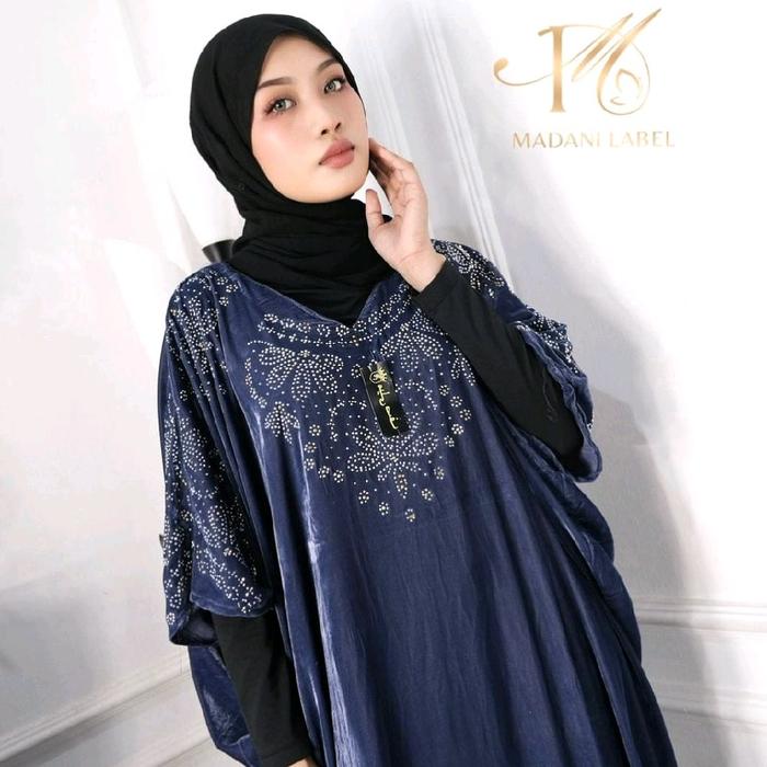 abaya bludru Dress wanita muslimah Gamis baju midi muslim gaun lebaran oneset hijab satu set setelan