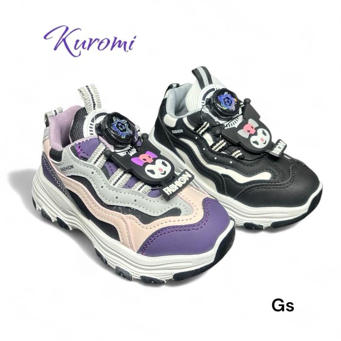 Sepatu Anak Kuromi Tali Roda Putar Fashion - Model Terbaru