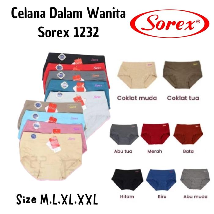 Celana dalam sorex 1232 katun tebal cd maxi sorex banyak warna