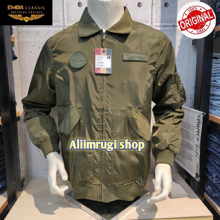 EMBA CLASIC JAKET PRIA, JAKET BOMBER, JAKET BAHAN PARASUT ORIGINAL PREMIUM