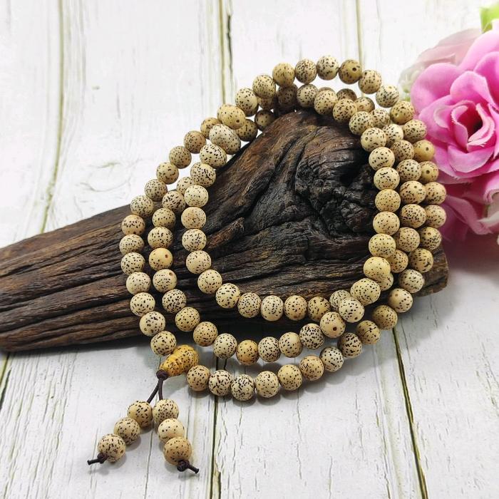 TASBIH BUDDHIST 108 BIJI BODHI PUTIH D08