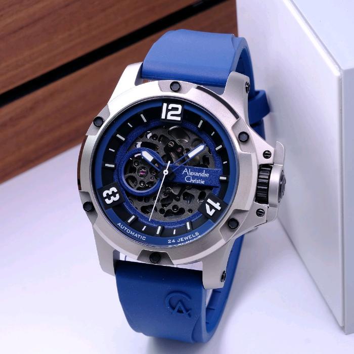 ALEXANDRE CHRISTIE AC 6295 BLUE TITANIUM AUTOMATIC. GARANSI RESMI 1THN