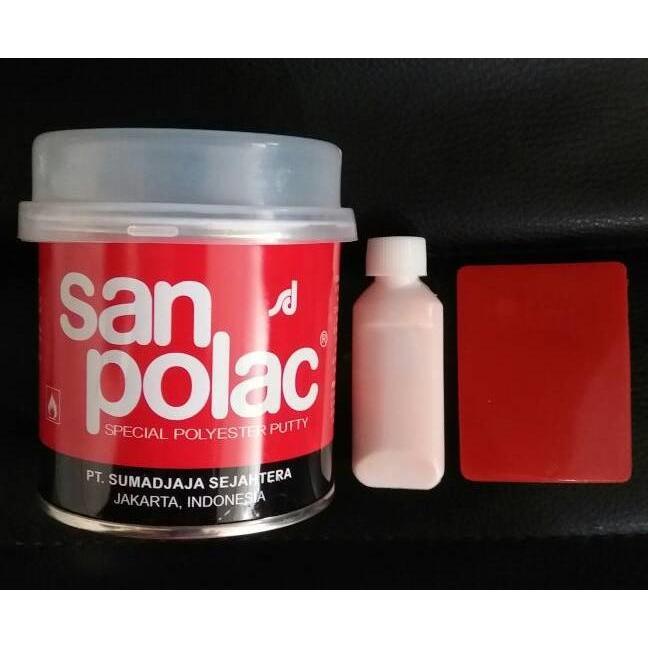 sanpolac kecil 1/4kg / san polac special polyester putty kemasan 250gr