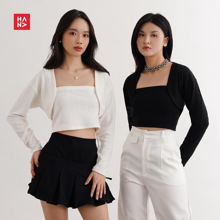 Hana Fashion - Jiyeon Top Set/Atasan Set Kemben dan Outer/ Baju Panjang Casual/ Baju Panjang Wanita/