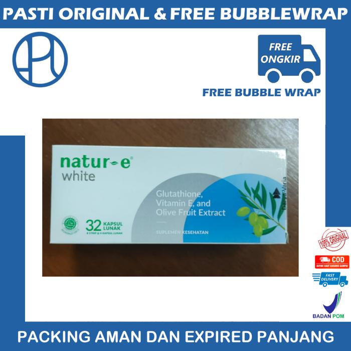 NATUR E WHITE ISI 32 KAPSUL LUNAK NATUR-E WHITE NATURE VITAMIN E OLIVE FRUIT GLUTATHIONE