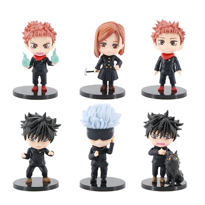 6pcs 10cm Jujutsu Kaisen Anime Figure Gojo Satoru Figures Fushiguro