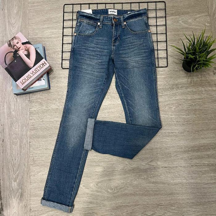 celana jeans wrangler pria original // VEGAS SKINNY TAPERED  Denim Nyaman Biru Panjang Tebal