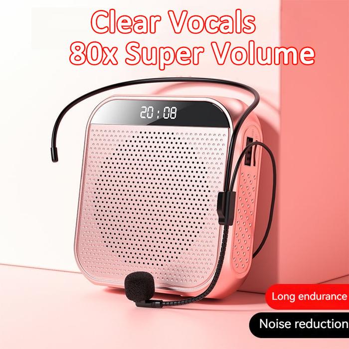 Speaker karaoke Megaphone Mini Guru Tour Guide Pidato Speaker Pinggang Dengan Kabel Audio Mic Headse