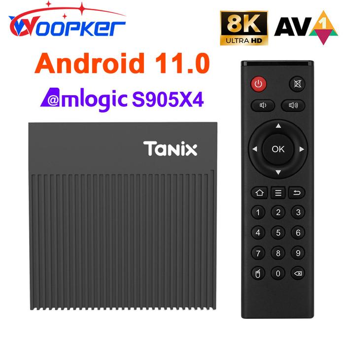 Tanix X4 kotak TV pintar Android 11 Amlogic S905X4, penerima TV