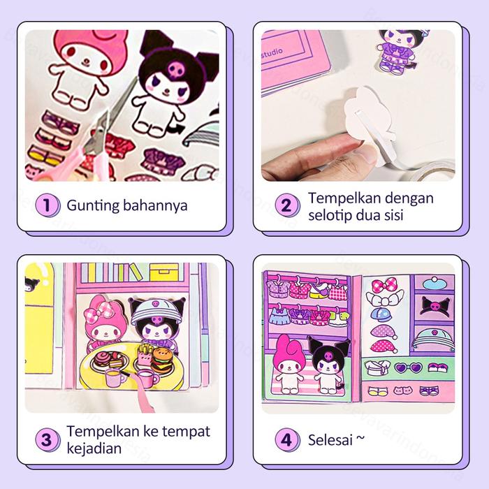 BEVAVAR Buku Quiet Book Diy Busy Book Mainan Edukasi Anak Cool Book Paper Doll