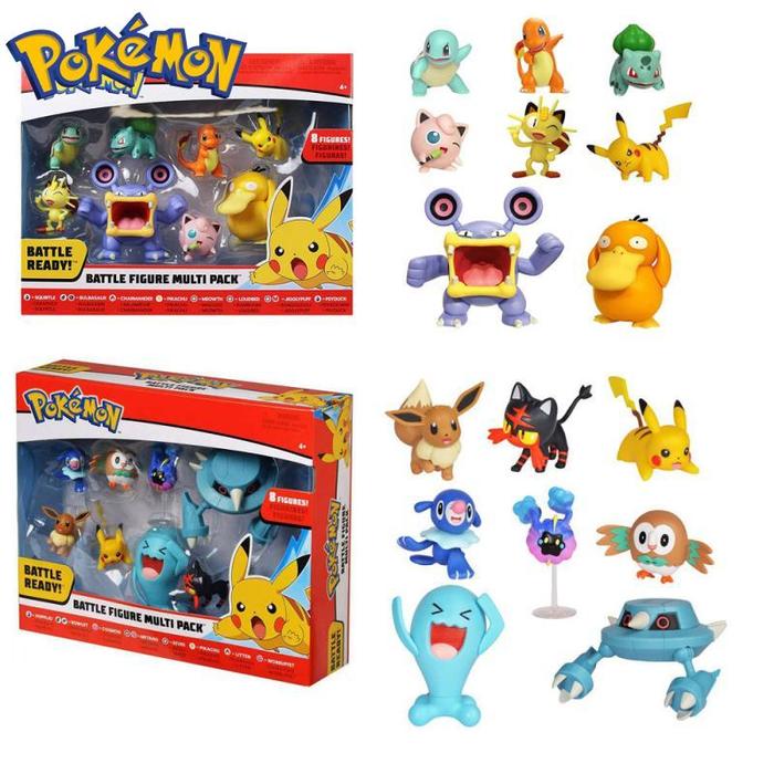 8-Pack Pokemon Battle Figure Features Charmander Bulbasaur Squirtle