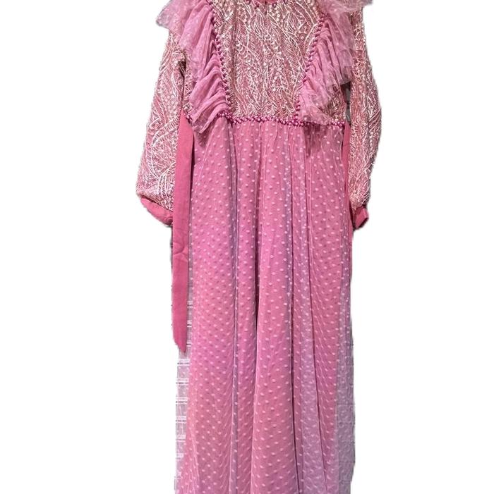 GAMIS BRUKAT BUSUI MIX BRUKAT TILLE DOT DRESS FASHION ABANG ADEK COLLECTION BISA COD/GAMIS DEWASA TI