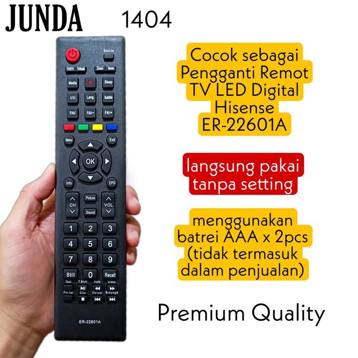 REMOTE 1404 PENGANTI TV LED DIGITAL HISENSE ER-22601A