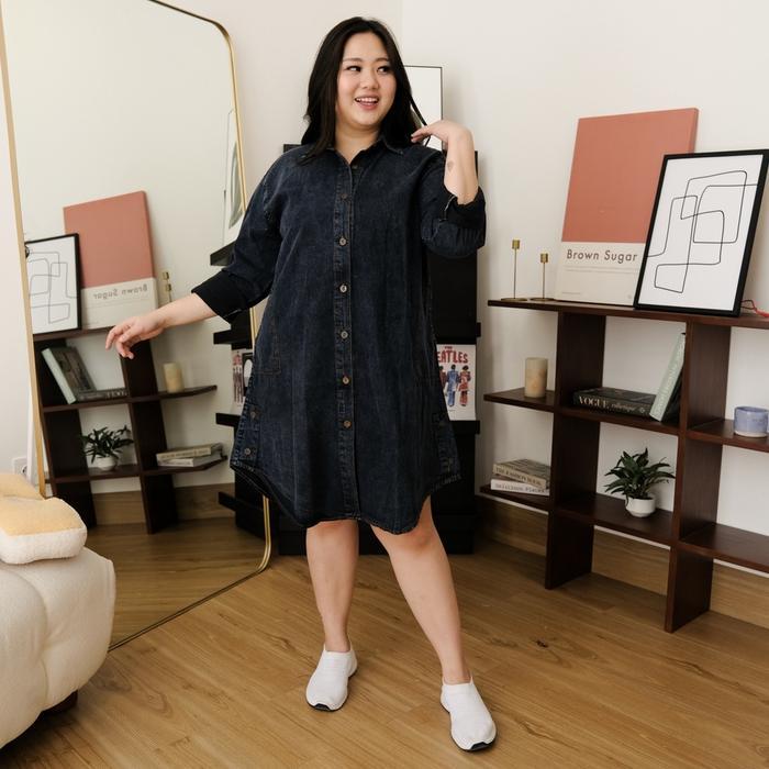 Ld 120 Tunik Jeans Jumbo Denim Big Size