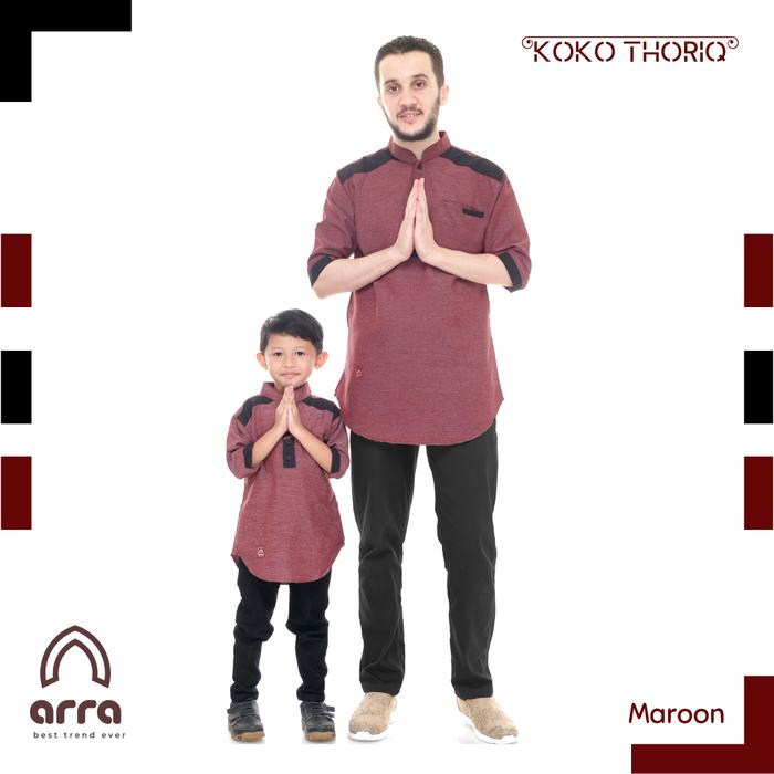 KEMEJA KOKO COUPLE THORIQ ANAK DEWASA Fashion Pakaian Busana Baju Muslim Atasan Koko Couple Pasangan