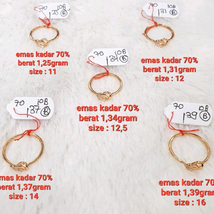 cincin 2love ad New Arrival emas kadar 70% berat 1,23gram size: 11 , 1,25gram size: 11 , 1,26gram si