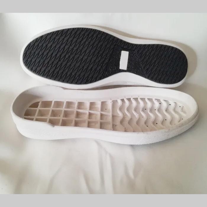 Sol TPR Hotmail Hitam Putih Cocok Untuk Telapak Sol Luar Sepatu Casual Pria Model Flat Sneakers Klas