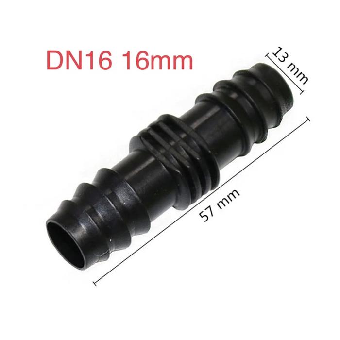 Konektor Lurus Selang 16mm 16 mm Nepel Irigasi Straight Connector Hose Barb Drip Irrigation Fitting 