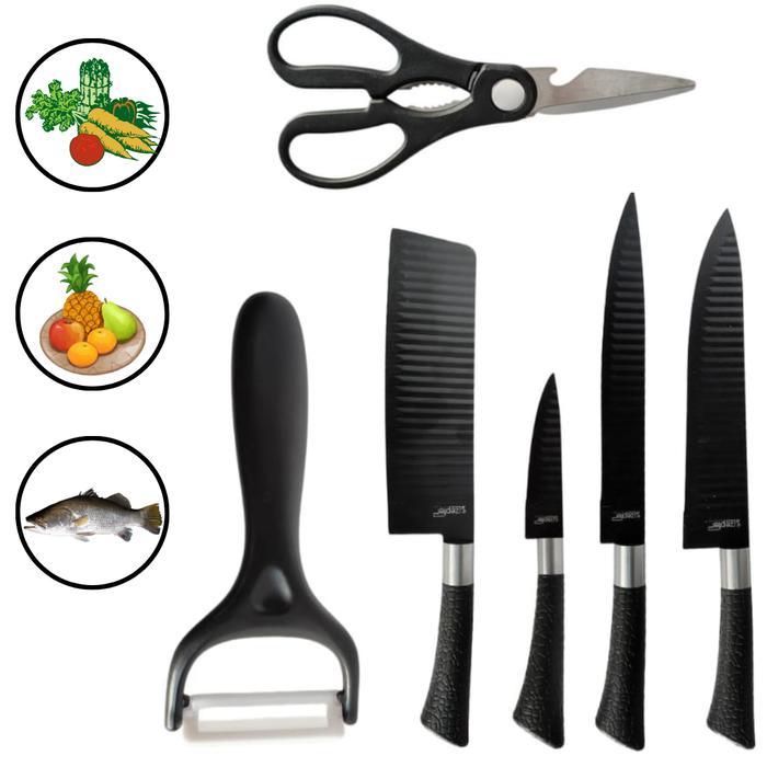 Pisau dapur set pisau isi 6 kitchen knife set pisau gunting dapur 1888