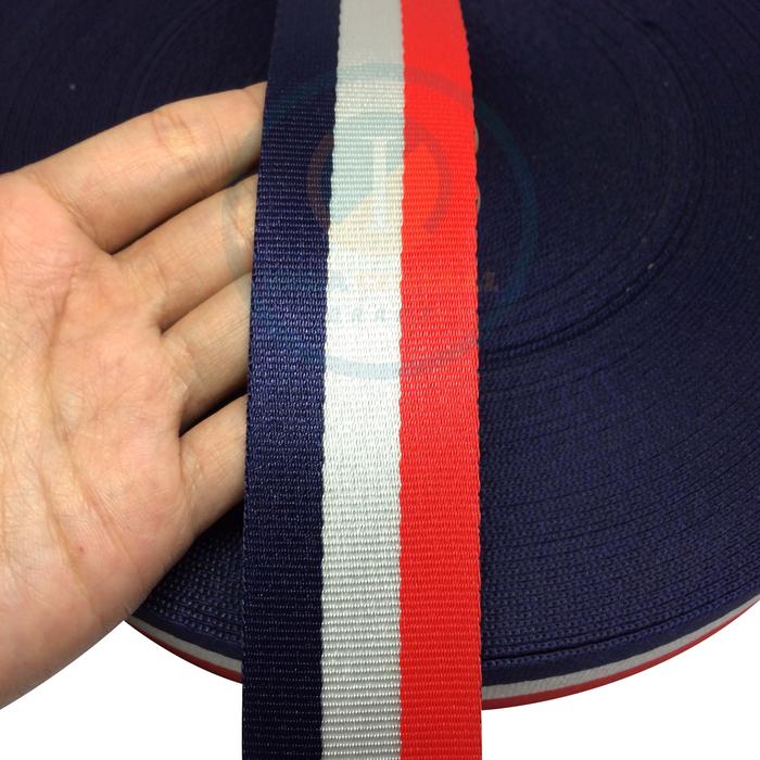 METERAN TALI WEBBING TAS BAHAN NYLON LEBAR 3.8 CM MOTIF BENDERA