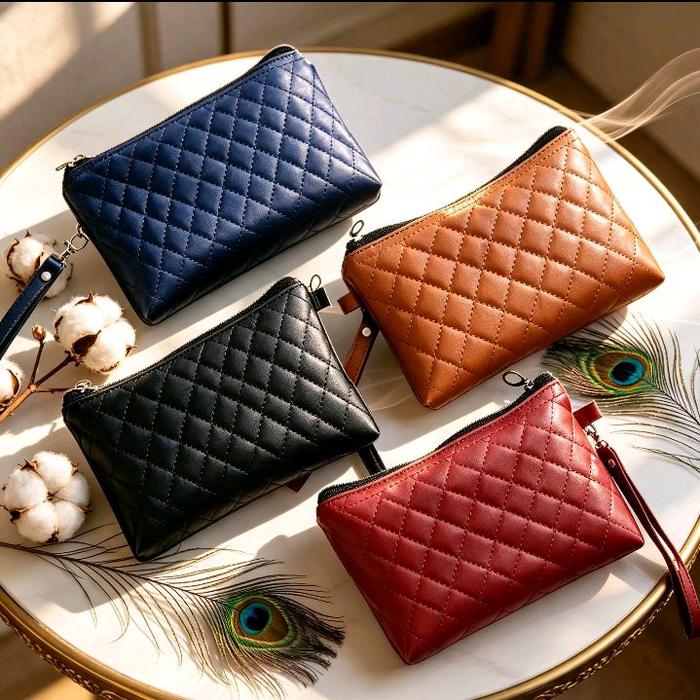 Pouch Bordir Tempat Kosmetik Dompet Wanita 22 cm x 16 cm Tas Kecil Organizer Bahan Tebal Tidak Mudah