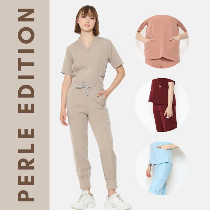 PREMIUM (READY) terjamin SCRUB BUT BETTER - PERLE EDITION - SCRUB BAJU JAGA DOKTER / BAJU OKA terlar
