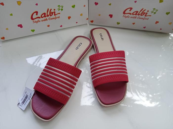 Sandal Teplek selop Rajut elegan Calbi HSE.1843