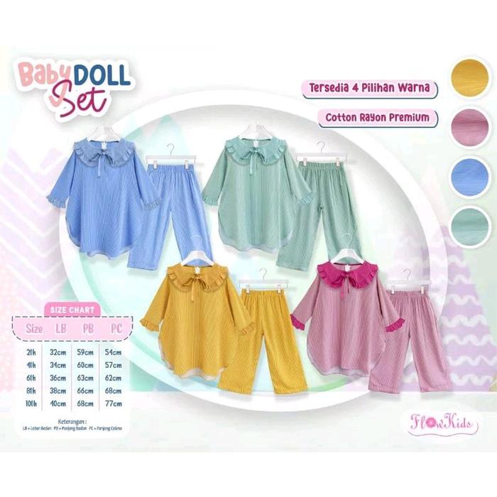 Baku Setelan Anak Perempuan Baby Doll Daily Flowkids
