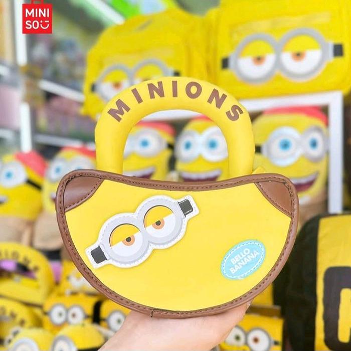 MINISO Original Minions Collection Crossbody Bag | Tas Selempang Minion Banana Cute Shoulder Bag