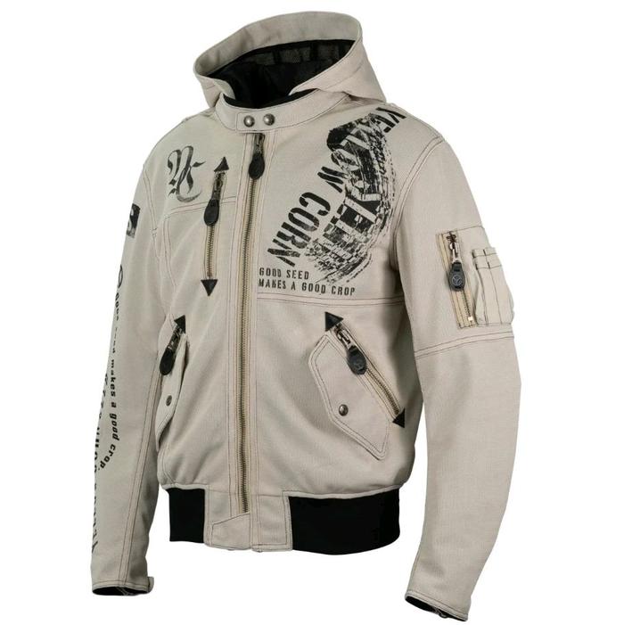 YELLOW CORN JACKET SJ-5107 IVORY | JACKET BIKERS TOURING WITH HOODIE YC NEW 2025 COLLECTION ORIGINAL