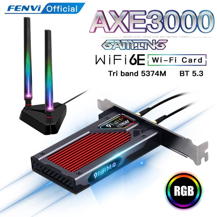 Fenvi FV-AXE3000 Wi-Fi 6E AX210 Nirkabel 2.4G/5GHz/6G 5374Mbps WiFi