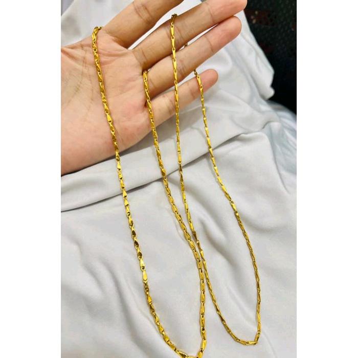 Kalung Padi Pendek 1 suku dan 2 suku Lapis Emas 24k