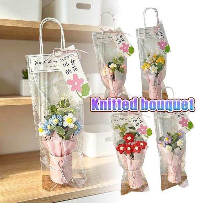 bunga rajutan Pot Bunga Rajut Handmade Lucu Hadiah Ulang Tahun Kado Cewek / Gift Wisuda Lucu