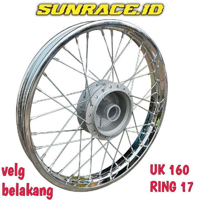 Velg Belakang Standar Jari Jari Ukuran 160 Ring 17 Honda Supra Fit New, Karisma D/X, Supra X 125 Old