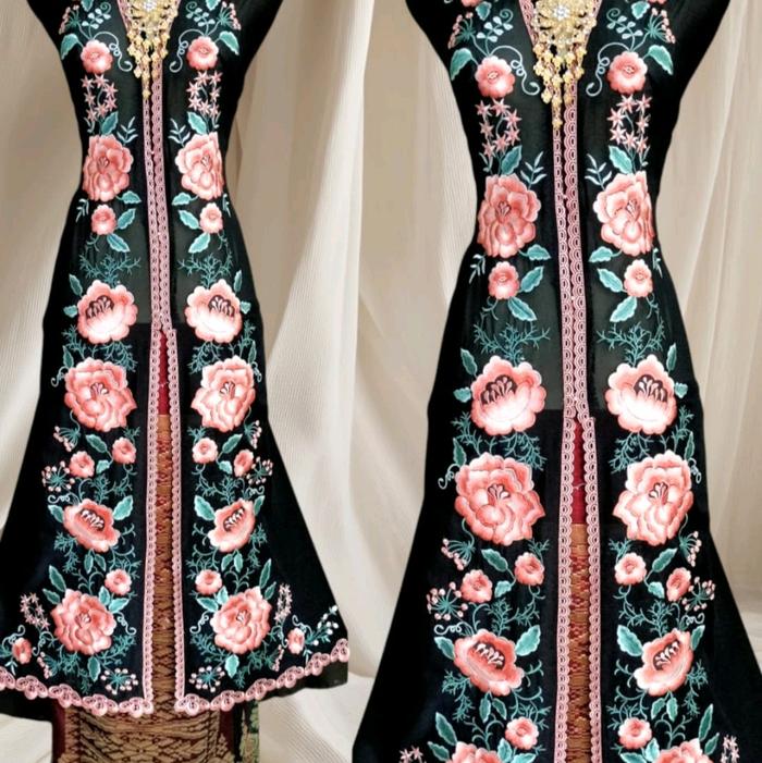 BAHAN KEBAYA SUJI CAIA KHAS BUKITTINGGI MOTIF KERANCANG KERANG LAUT DEWASA JUMBO encim