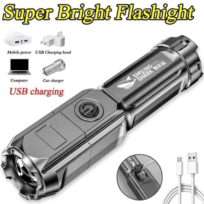 BRIGHT SENTER SWAT LED SUPER TERANG USB RECHARGEABLE ORIGINAL TH2810