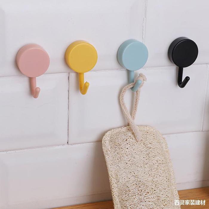 HO Gantungan Hook Bulat Polos Tempel Tembok Wall Hook Stiker Dinding Kail Tempel Kuat Serbaguna