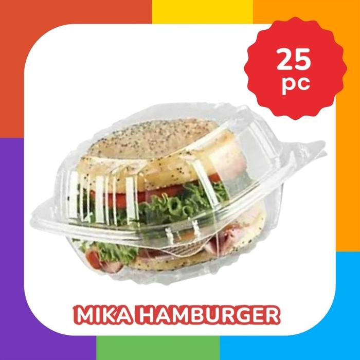 Safitiri [25Pc] Mika Hamburger Burger | Mika Kemasan Makanan Kecil Mini Bening Tebal