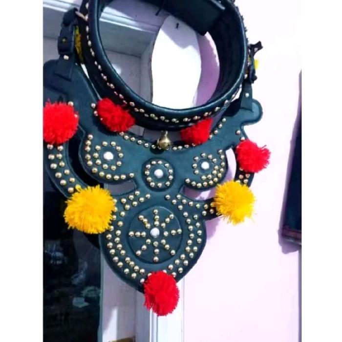 kalung domba adu/gongseng kulit fullset