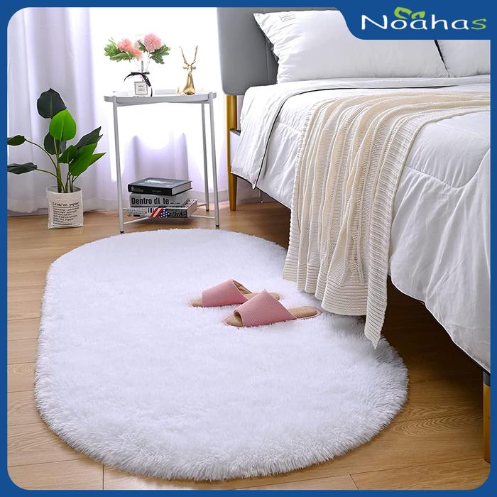 NOAHAS Oval Plush Fluffy Carpet Soft Shaggy Rug for Kids Bedroom