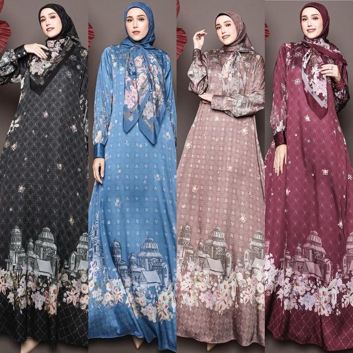 Gamis Azeeza Azalea / Hagia Sofia Series Dress Maroko Series Set Hijab Motif Muslim Cantik Wanita