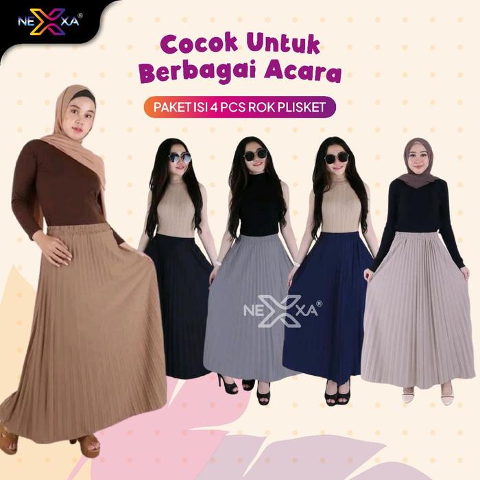 Paket Hemat Isi 4 Pcs Rok Plisket Anak Perempuan Fashion Kekinian Termurah Terlaris By Nexxa Store O