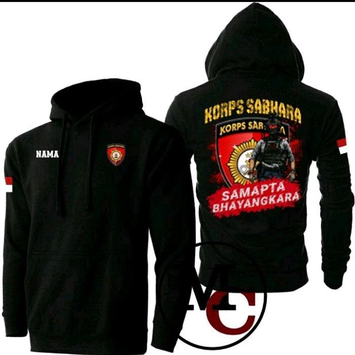 JAKET SWEATER HOODIE SAMAPTA BHAYANGKARA WARNA HITAM